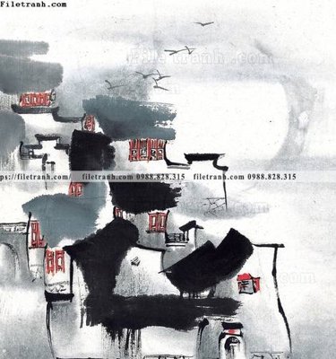 File tranh tranh ve thi tran giang nam 741 (ảnh gốc) sắc nét hoàn hảo