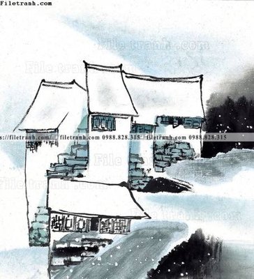 File ảnh tranh ve thi tran giang nam 766 (gốc) in poster