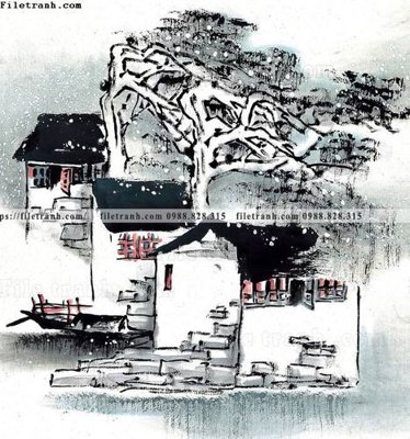 File ảnh tranh ve thi tran giang nam 772 (gốc) in Hiflex