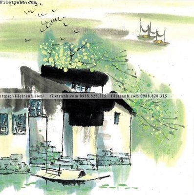 File gốc tranh ve thi tran giang nam 829 (in ấn) màu sắc trung thực