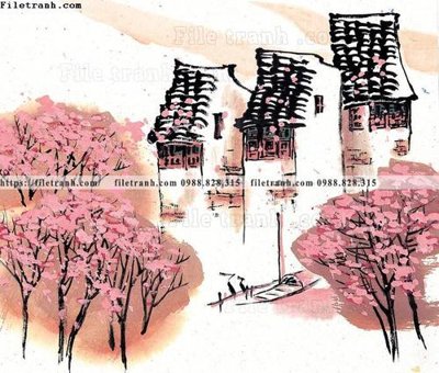 File PSD tranh ve thi tran giang nam 892 (gốc) cho designer