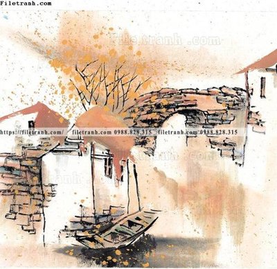 Chi tiết file tranh tráng gương tranh ve thi tran giang nam 893 (ảnh gốc)