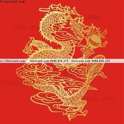 File PSD tranh vector rong vang 510 (bản gốc) dễ dàng edit