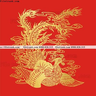 Hình ảnh file gốc in trần nhà tranh vector rong vang 548