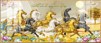 Tải file Tranh treo phủ gương mã đáo thành công vàng hiện đại MD8000 (ảnh gốc) in gạch 3D