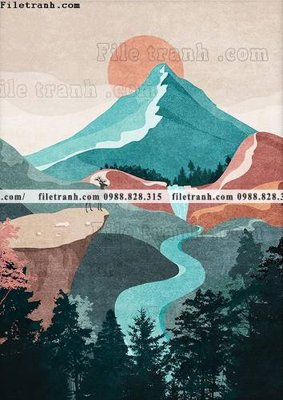 Hình ảnh file gốc truu tuong cua Mat troi va Mat trang Morandi 600 (chất lượng cao)