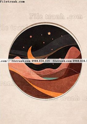 File gốc truu tuong cua Mat troi va Mat trang Morandi 623 cho in ấn và thiết kế