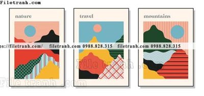 File gốc vector bo 3 truu tuong dep 1501 (in lụa) tranh thuận buồm