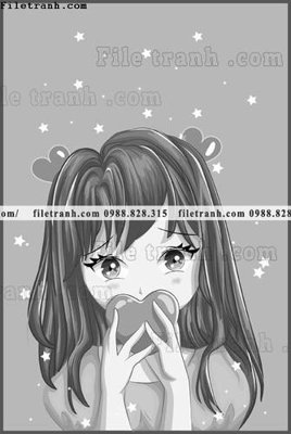 File tranh vector hinh anh co gai tranh doc 1501 (ảnh gốc) chi tiết rõ ràng