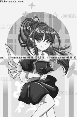 Download file gốc vector hinh anh co gai tranh doc 1507 (in lụa) tranh 3D