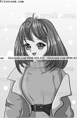 File tranh gốc vector hinh anh co gai tranh doc 1508 (sắc nét từng chi tiết)