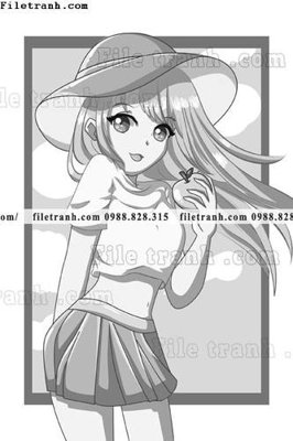 File PSD vector hinh anh co gai tranh doc 1577 (gốc) tách lớp chi tiết