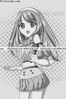 File tranh vector hinh anh co gai tranh doc 1587 (gốc) in vải canvas