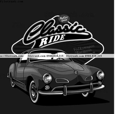 File tranh quảng cáo vector hinh anh o to xe hoi co dien 1503 (file gốc) chuyên nghiệp