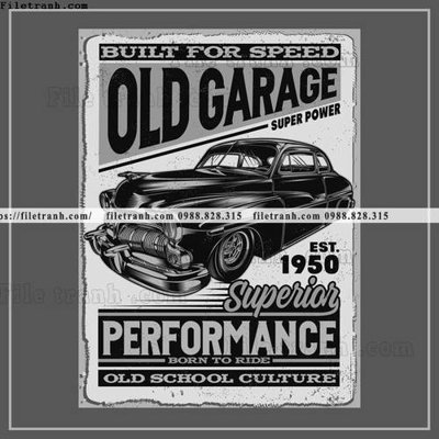 File gốc vector hinh anh o to xe hoi co dien 1522 (in lụa) tranh thuận buồm