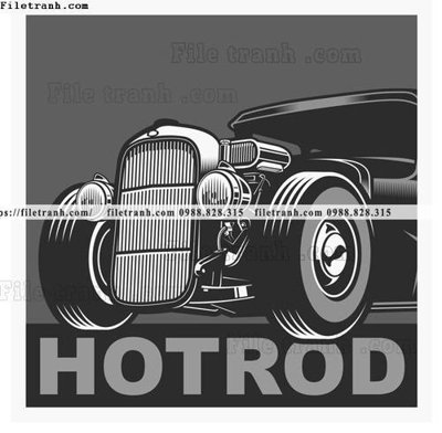 Download file gốc vector hinh anh o to xe hoi co dien 1527 (in mica) trang trí