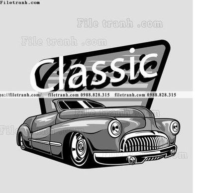 Hình ảnh file gốc in lụa vector hinh anh o to xe hoi co dien 1550