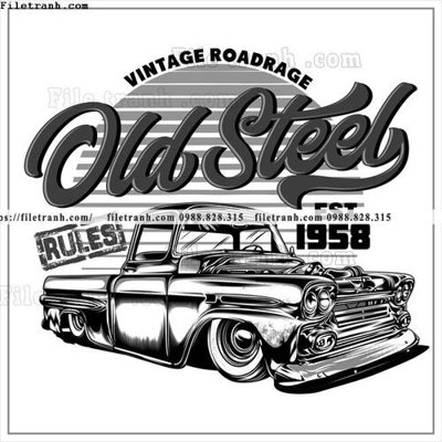 File in trần vector hinh anh o to xe hoi co dien 1607 (bản gốc 3D) sống động