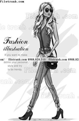 File tranh gốc vector hinh anh style thoi trang nu 1503 (bản quyền) độc đáo