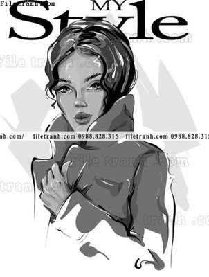 File tranh vector hinh anh style thoi trang nu 1574 (ảnh gốc) không bị mờ