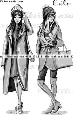 File gốc vector hinh anh thoi trang nu 1523 (in lụa) tranh thuận buồm