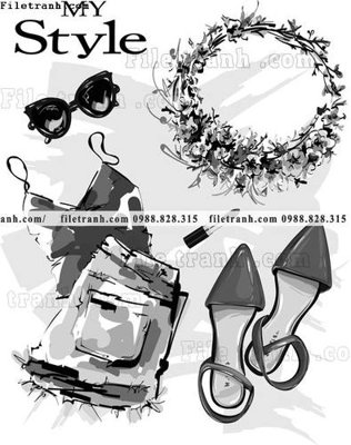 File tranh in mica vector hinh anh thoi trang nu 1606 (độ phân giải cao)