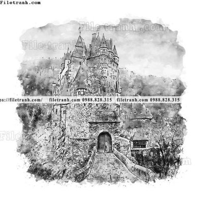 File in mica vector trang tri kien truc the gioi 1540 (bản gốc) làm vách ngăn