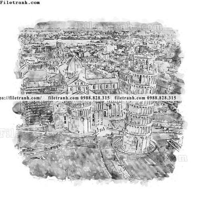 File tranh vector trang tri kien truc the gioi 1555 (bản gốc) in lụa 5D