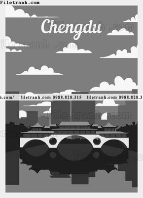 File gốc vector truu tuong toa nha noi tieng 1524 (in mica) trang trí