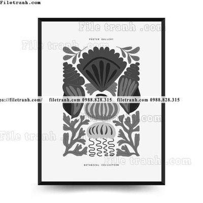 File tranh vector truu tuong ve hoa va cay 1596 (gốc) in vải canvas