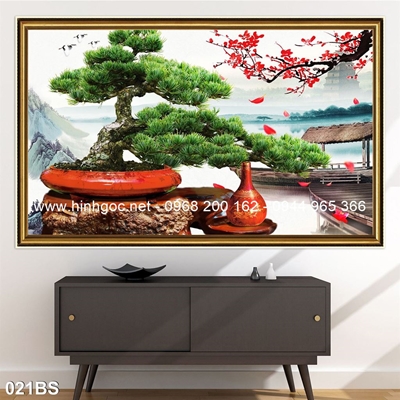 Tranh 3D cây bonsai- 021BS