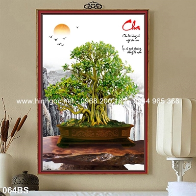 Tranh 3D cây bonsai- 064BS