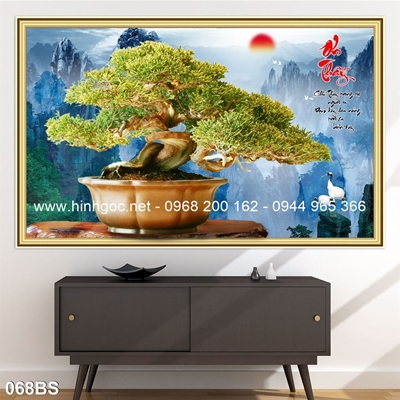 Tranh 3D cây bonsai- 068BS