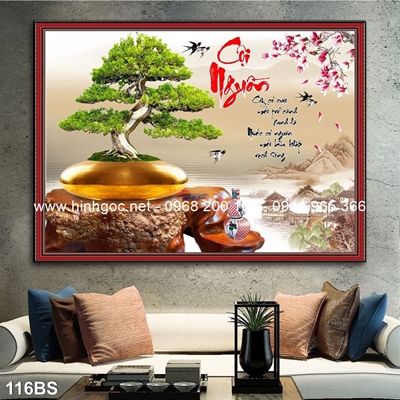 Tranh 3D cây bonsai- 116BS