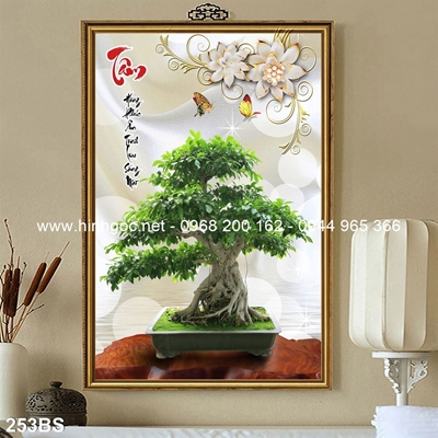 Tranh 3D cây bonsai- 253BS