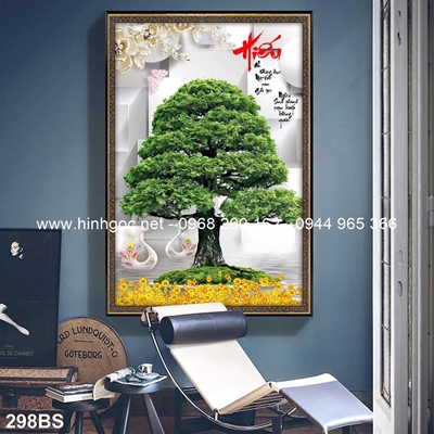 Tranh 3D cây bonsai- 298BS