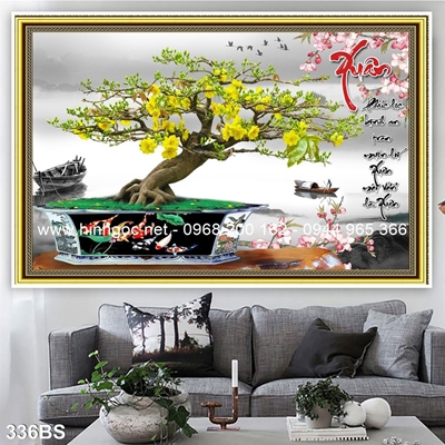 Tranh 3D cây bonsai- 336BS