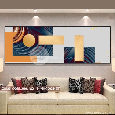 Tranh treo tường, tranh trừu tượng hình sắc màu line art-E-258