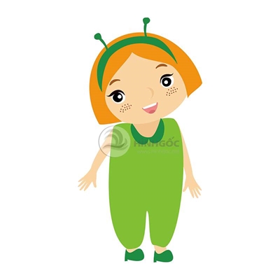 Phông nền trẻ em ngộ nghĩnh, bé làm con bọ cứng-KIDA-186