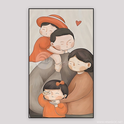 Tranh chân dung gia đình hạnh phúc-NEO-05