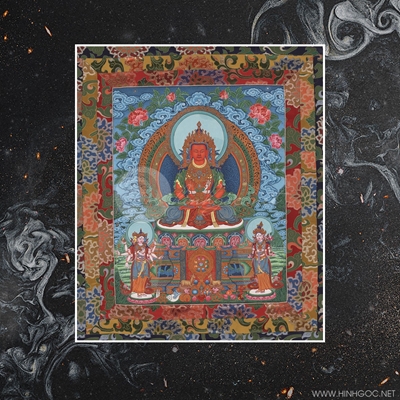 Tranh Thangka Di Lặc Bồ tát (Phật-Jamba,ấn tương lai của Đức Phật tương lai lụa)-NHA-263-1