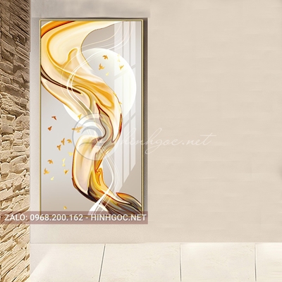 Tranh treo tường, dải vân, đàn chim vàng nghệ thuật-PLT-S-1608
